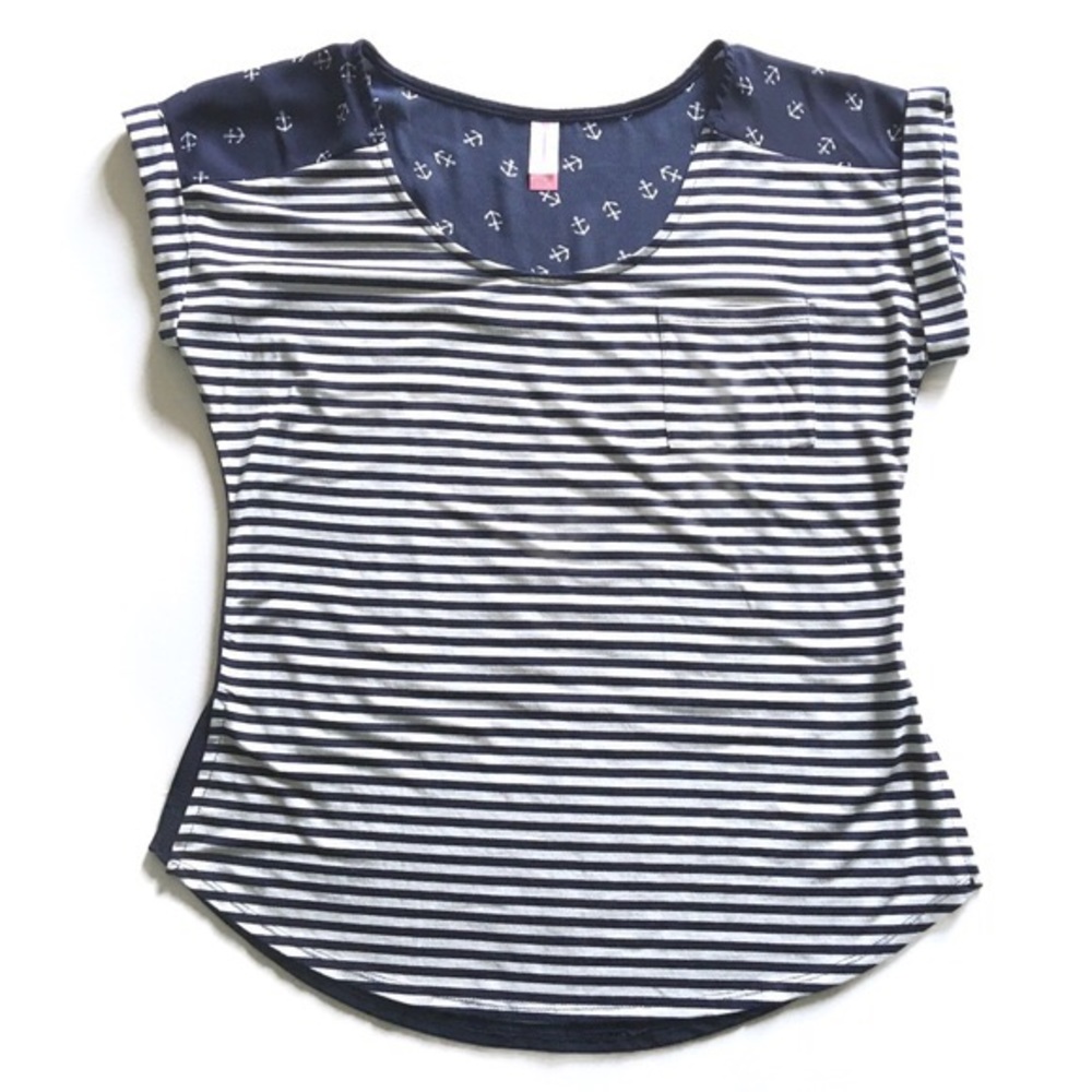 No Boundaries Striped Anchor Blouse Size: S